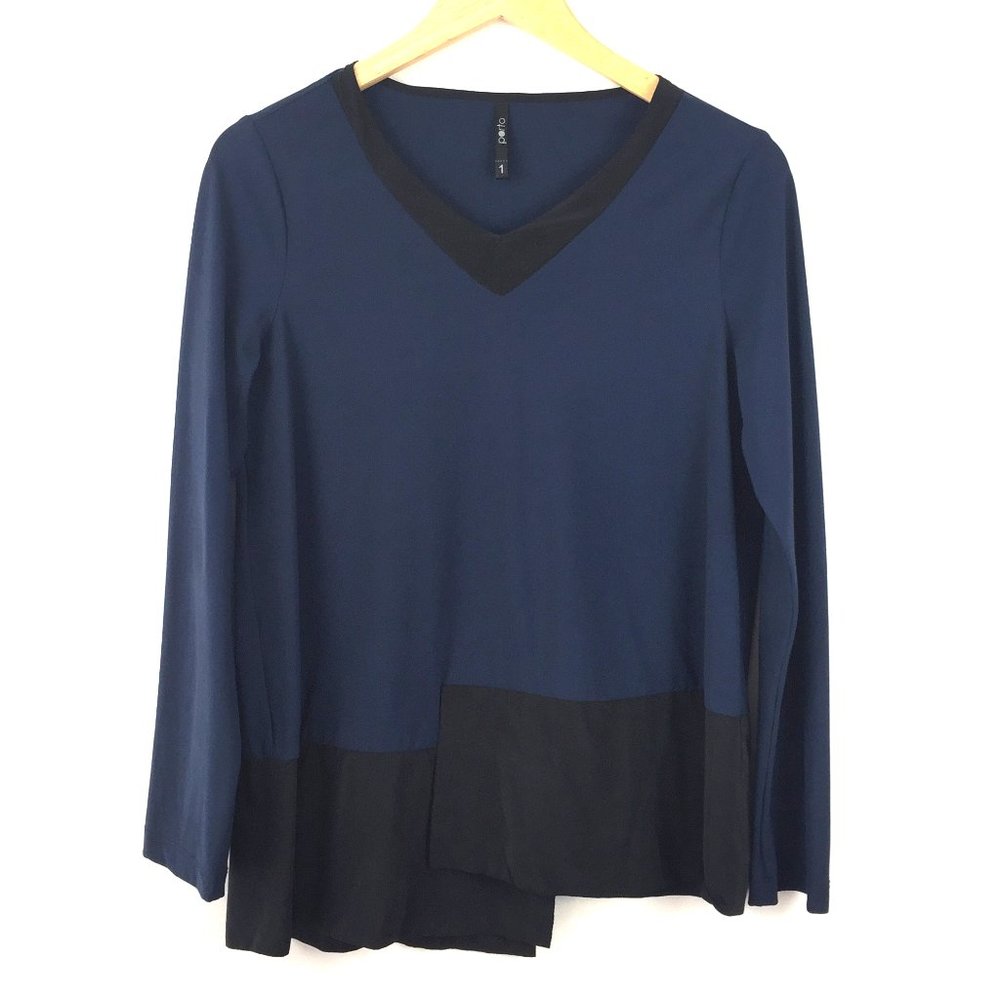 Porto SF Asymmetrical Tunic Navy Black Sz 1 Small